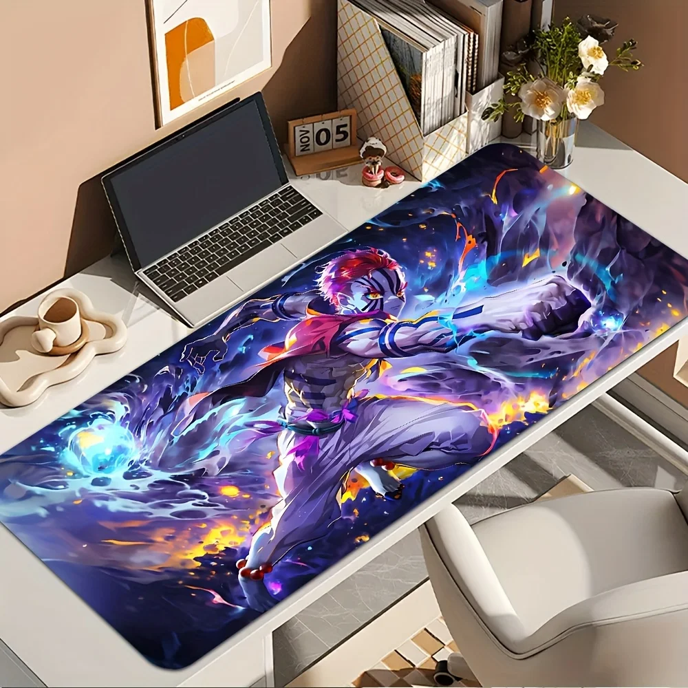 

1pc Demon A-Akaza Gaming Mouse Pad - Non-Slip Rubber Base, Washable Desk Mat with Vibrant Anime Character Design, Perfect for Of