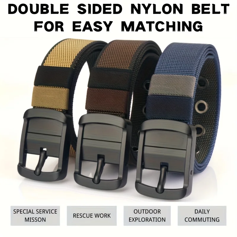 

Мужской тактический ремень с вращающейся пряжкой — прочная нейлоновая конструкция, двухсторонний вращающийся механизм, многоцветные варианты