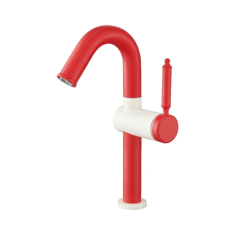 

Basin faucet bathroom hot and cold faucet basin multi-color color red dopamine faucet
