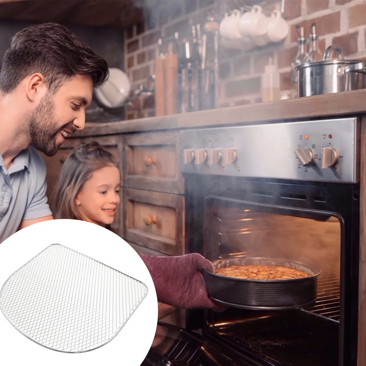 

1Pcs Oven Mesh Air Fryer Net Tray for Kitchen Drying Herbs Fruit Baking Chips Nuts Oven Mesh Kitchen Supply