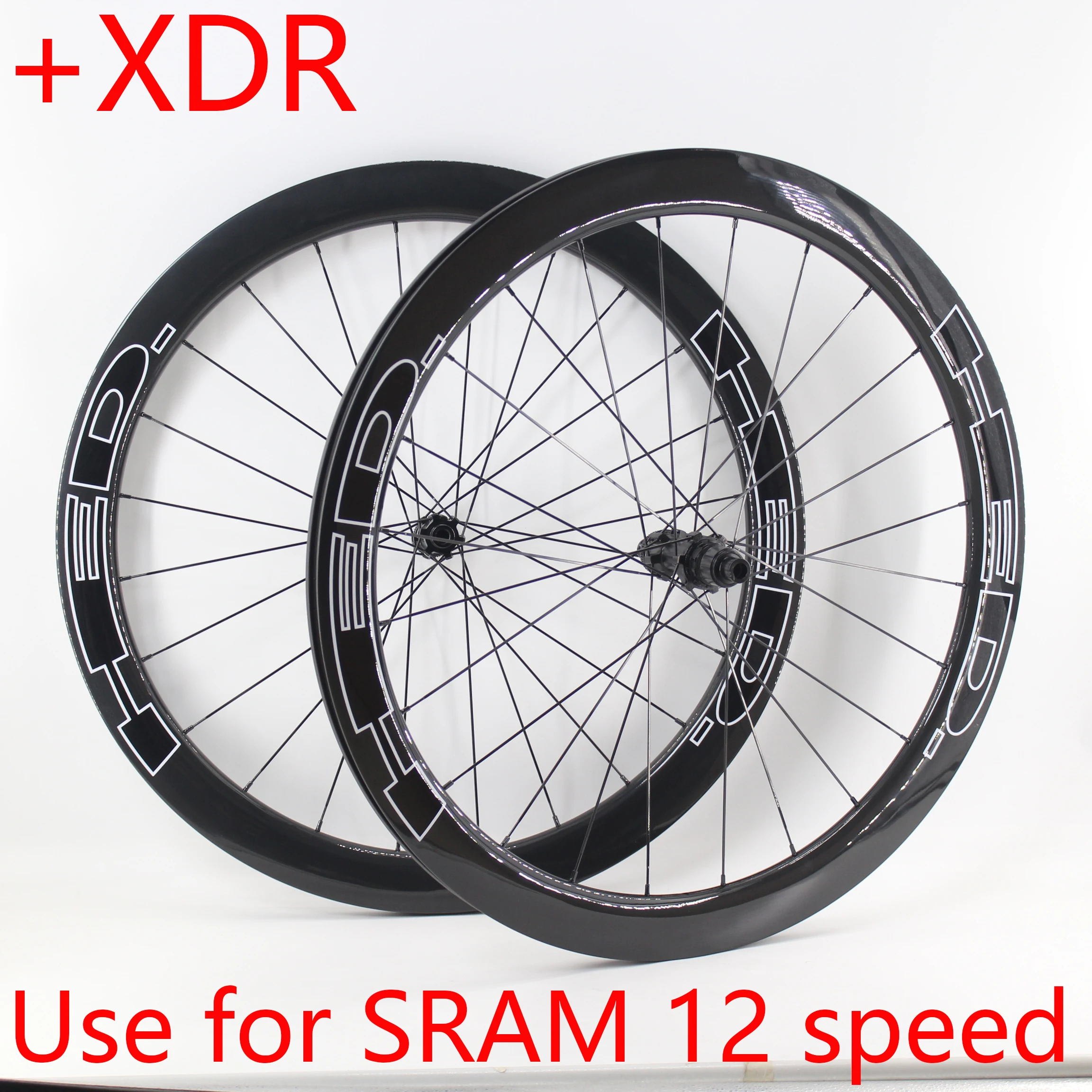 Neuer 700C Rennrad-Laufradsatz Aero UD Vollcarbonfelgen mit Steckachse und Center Lock Scheibenbremse +XDR für SRAM 12-Gang-System