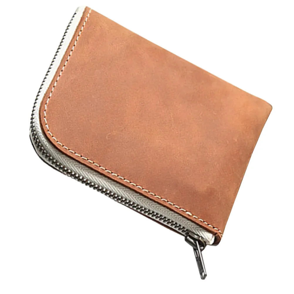 

Мини-кошелек мужской, короткий, для карт, с молнией, для монет, стильный, элегантный, защитный чехол для карт, для бизнеса и удостоверений личности
