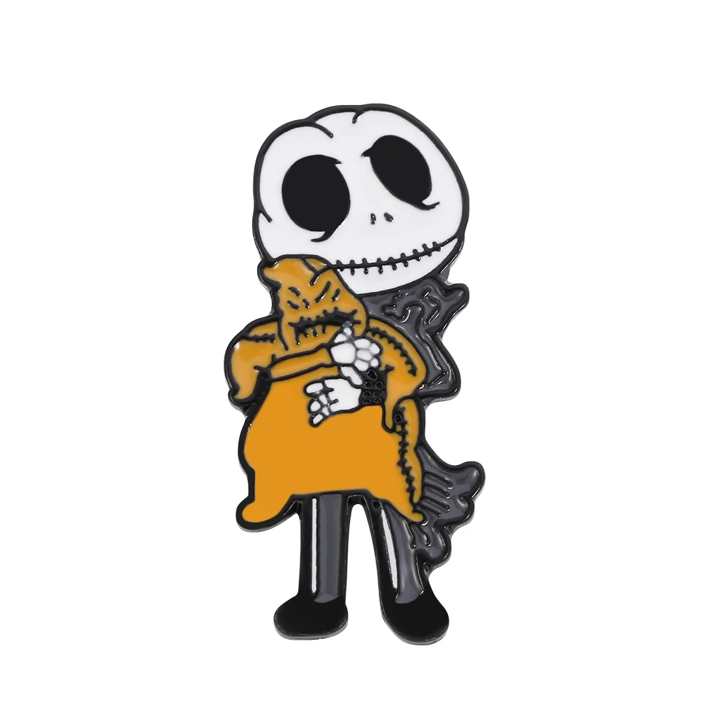 Nightmare Before Christmas Cute Style Jack Skellington Brooches Halloween Badges Jewelry Pins Accessories