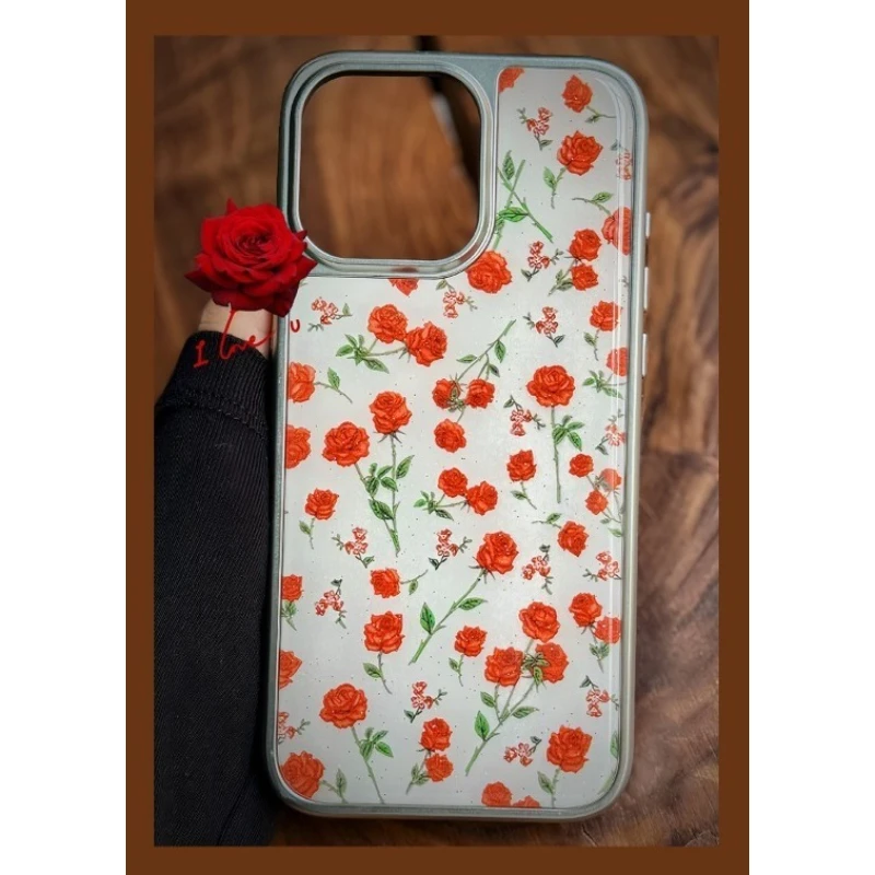 

Милый чехол для телефона в стиле ретро с блестящей розой для iPhone 17 Air 16 15 Pro Max 14 13 12 11 Plus, водонепроницаемый чехол для телефона с эффектом вспышки