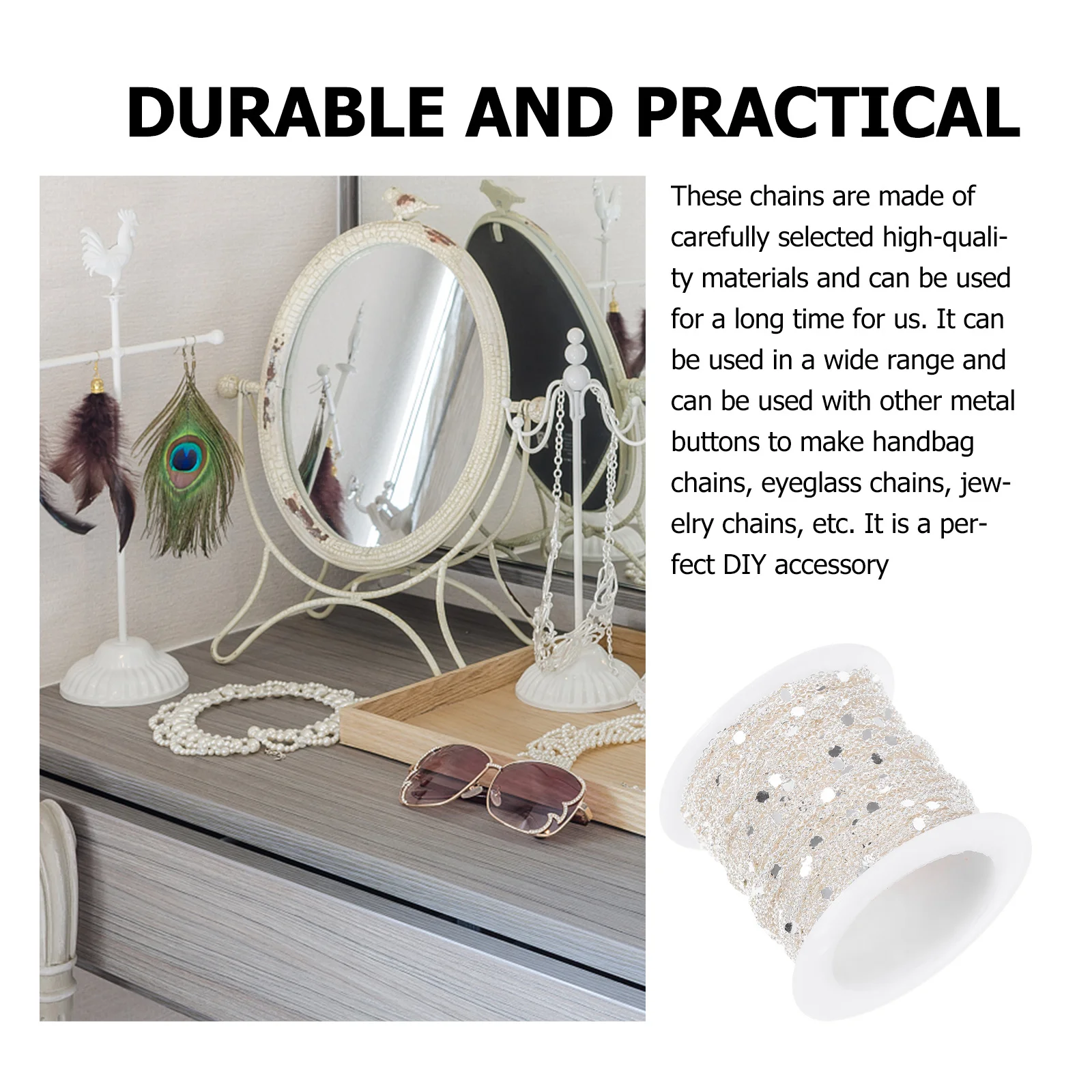 1 Roll Craft Women Cable Supplies Links Copper Diy Chain Cable Chain Links Diy Copper Bracelets Chains Supplies