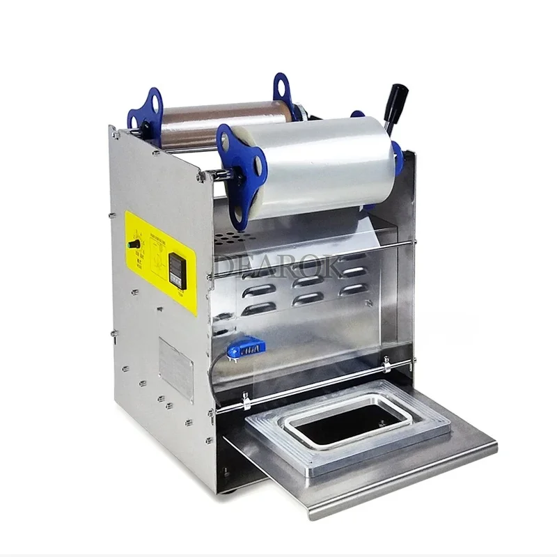 1PC Macchina per sigillare scatole per la conservazione degli alimenti cotti Macchina per imballaggio scatole per il pranzo Macchina per sigillare prodotti per alimenti veloci semiautomatica 220V