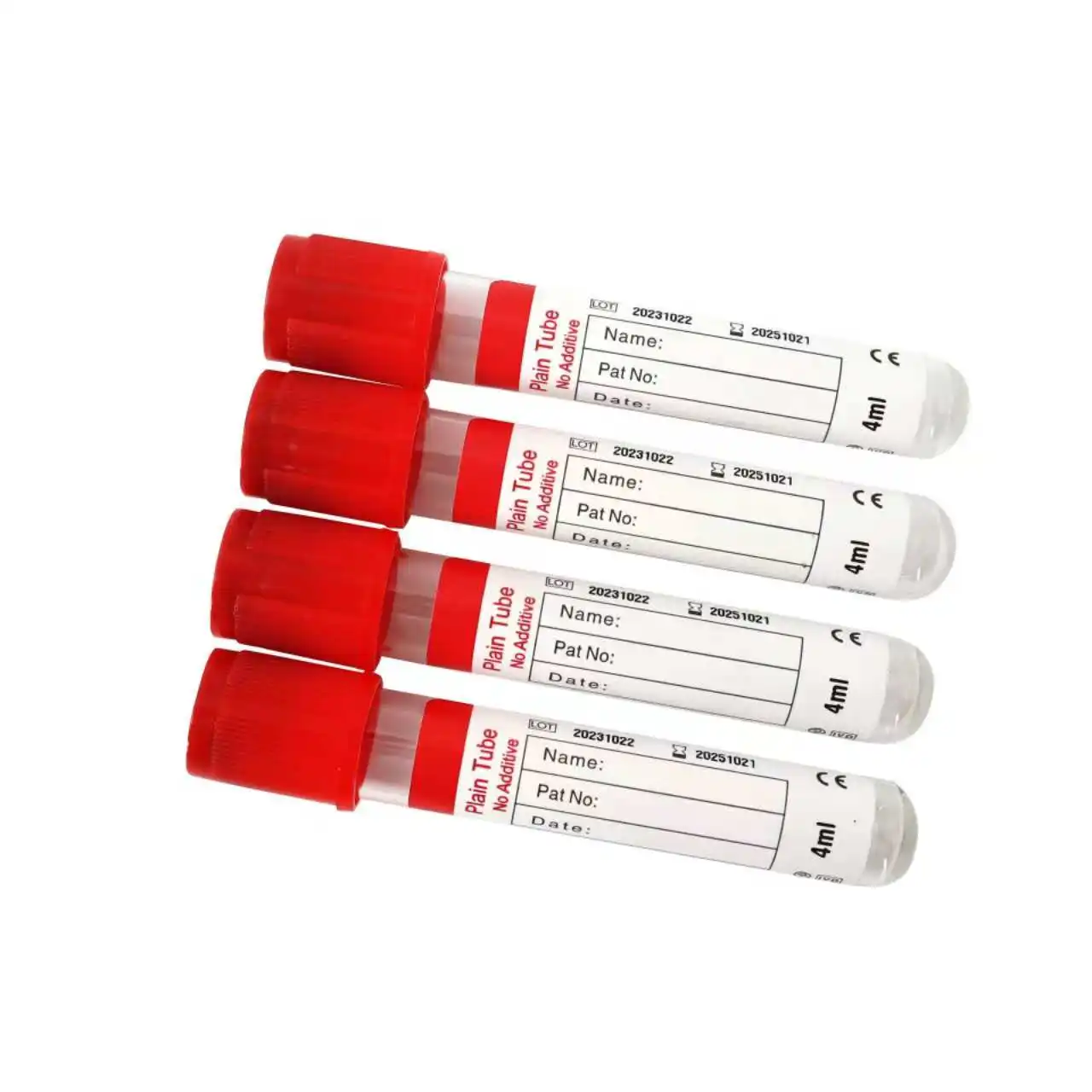 100 Pcs Disposable Glass Blood Collection Vacuum Tubes With Negative Pressure Lids Test Tube Cover Tube Hospital