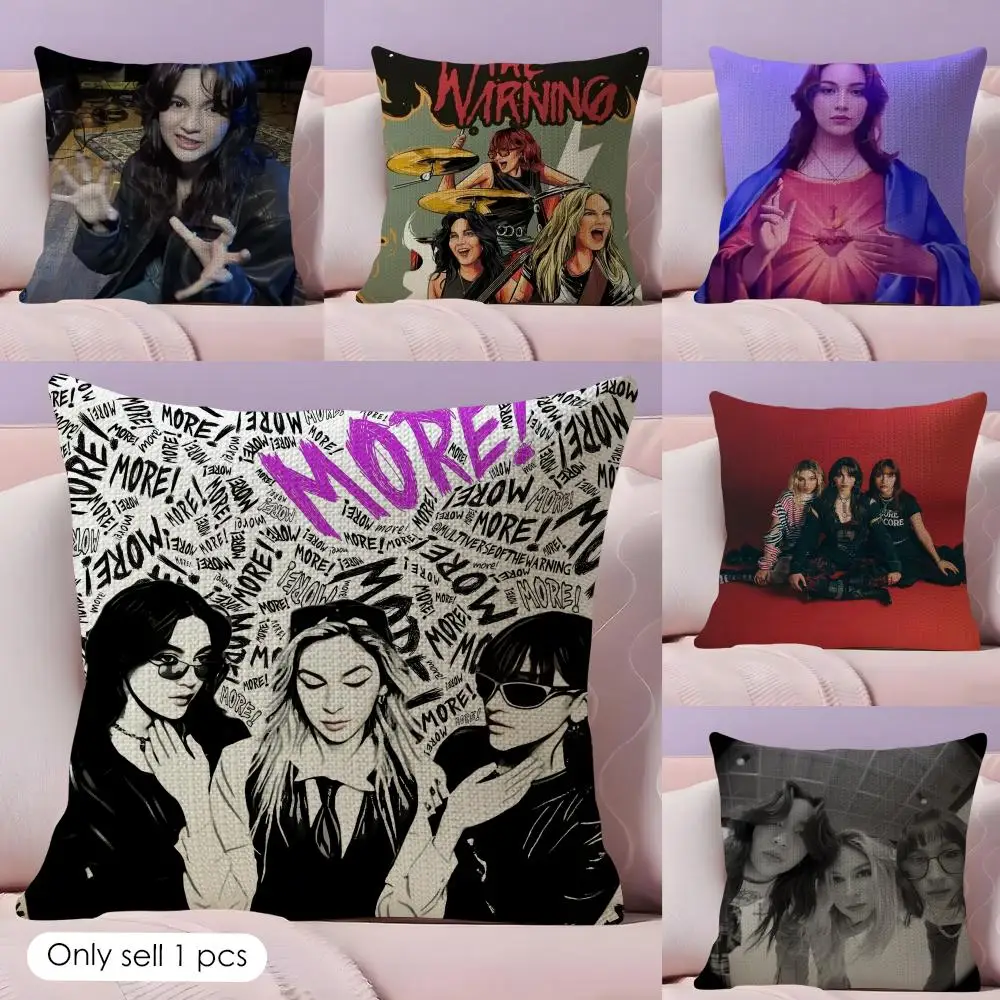 The W-warning Cushion Cover Natural Linen Pillow Cover Double-Sided Print Cushion Cover for Sofa Home Decor