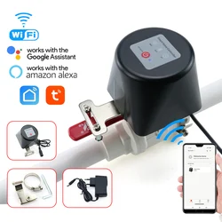 Tuya Smart WiFi Gas Valve Manually Open Valve Manipulator Control Home Automatically Shut-Off Gas Controller Work with Alexa