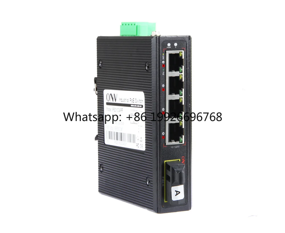 Factory-Direct 4 100M RJ45 (BT PoE) + 1 155M SC Fiber (1310nm/20km) Unmanaged Industrial PoE Switch