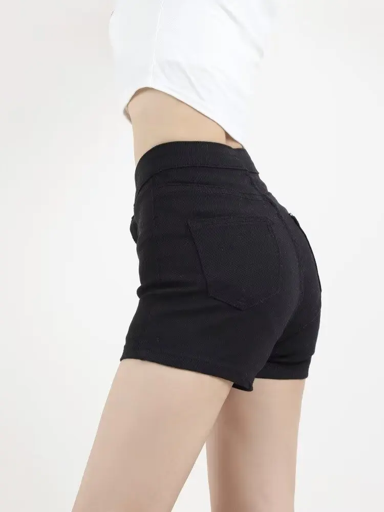 High Waist Stretch Casual Shorts Female 2025 Spring New Arrival Sexy Silm Slim Looking A- line Hot Pants Outer Wear Bottoms