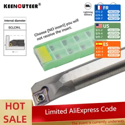 High speed steel arbor H08K-SCLCR06 H10K-SCLCR06 H16Q-SCLCR09 Internal hole Turning Tool CCMT carbide blade lathe tool set