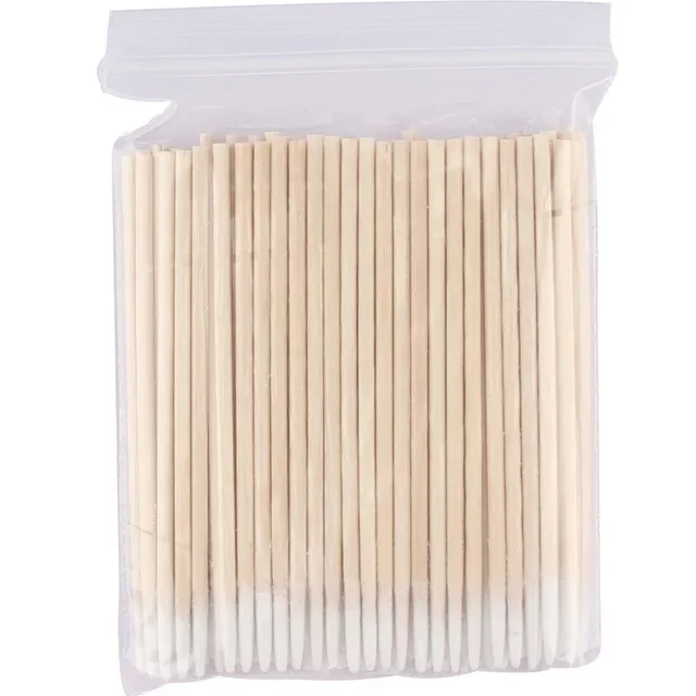 1000 pcs Wood Cotton Swab Eyelash Extension Tools Medical Ear Care Cleaning Wood Sticks Cosmetic Cotton Swab Cotton Buds Tip