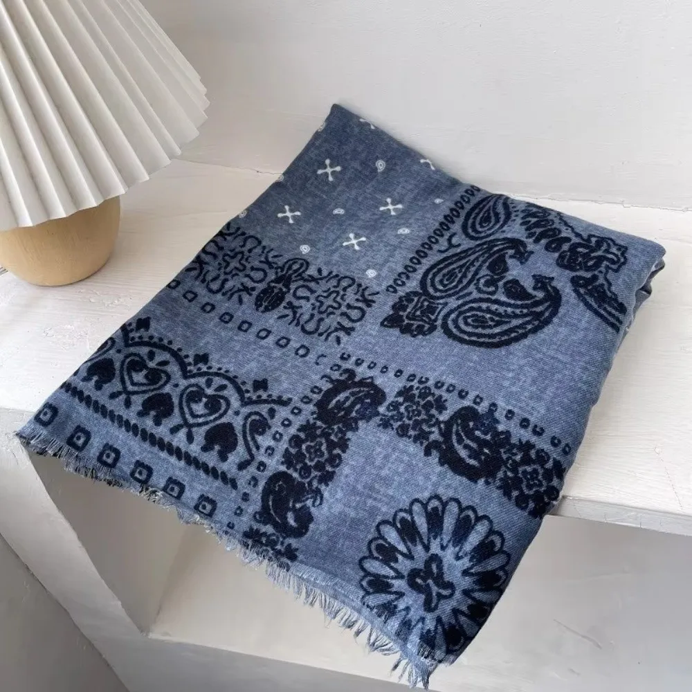Elegant Cream White Women Scarf Skin-Friendly Versatile Long Shawl Warm Soft Cotton Linen Scarf Daily Wear
