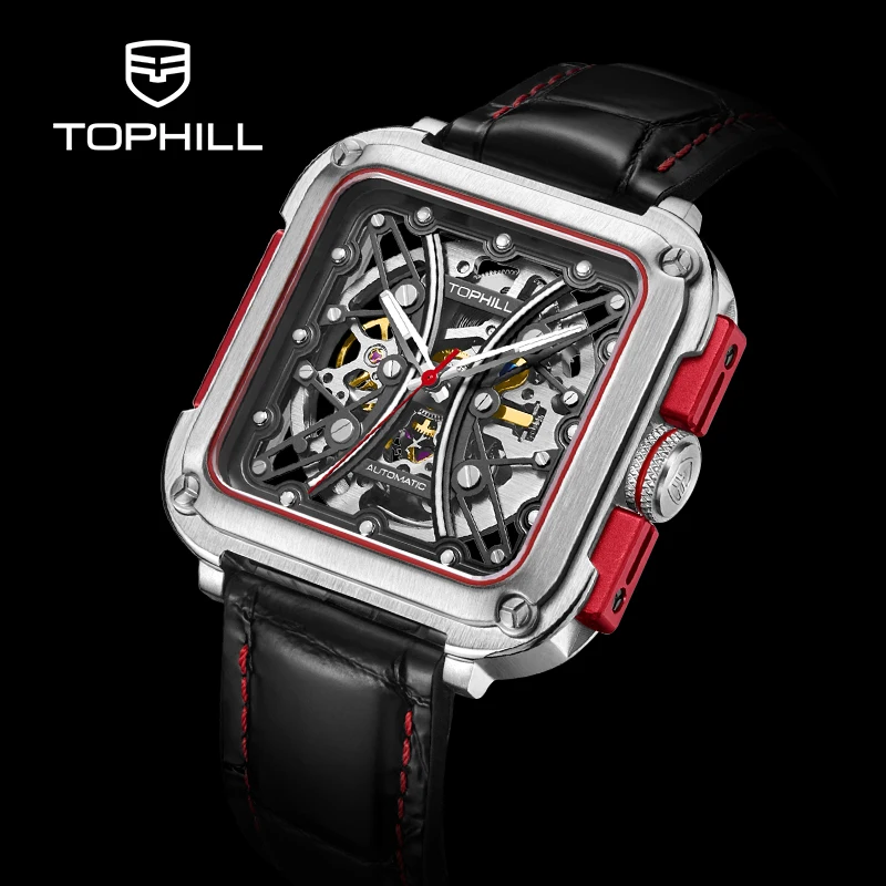 TOPHILL Hollow Men Wristwatch Automatic Mechanical Watches For Men Super Luminous Automatic Movement Sapphire Waterproof TUT002