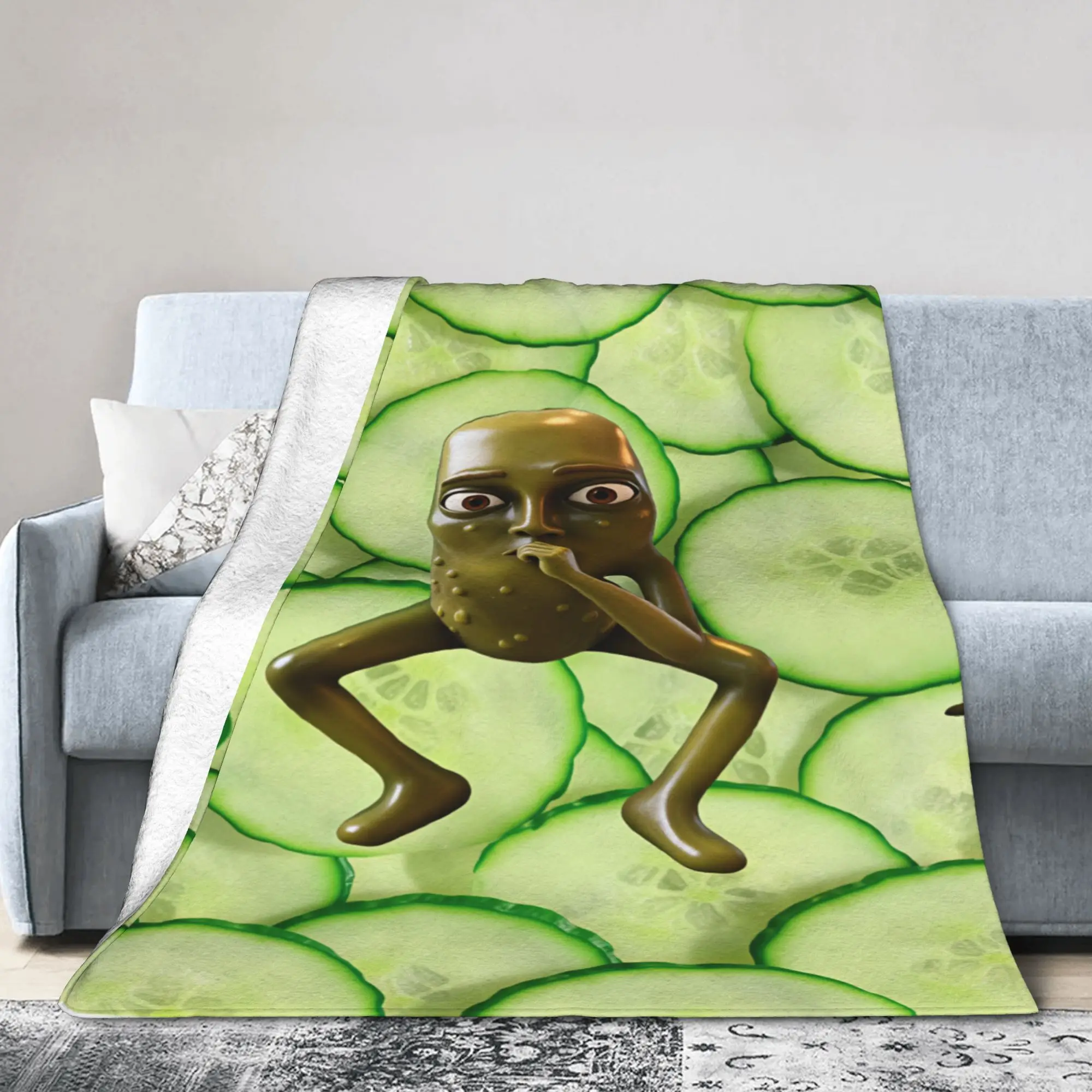 Soft Warm Blanket Travel Cucumber Shaped Tung Hushing Gesture Throw Blanket Flannel Bedspread For Home Decor Sofa Bed Cover