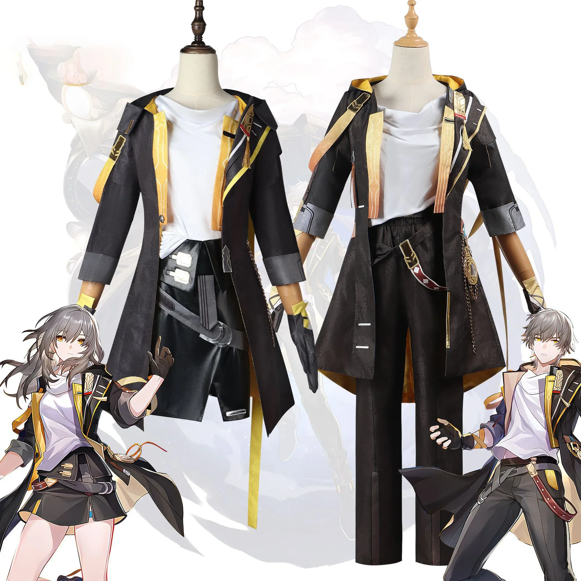 Trailblazer Cosplay Costume pour hommes et filles, Honkai Star Rail, carnaval, veste noire, uniforme, perruque Anime, Halloween Game Rick Outfits