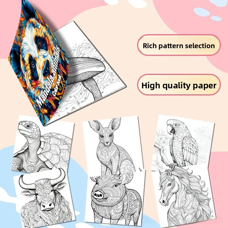 Exquisite Animal Panda Coloring Book Coloring Based on Color Book Adult Painting Book Coloring Book Children's Thickened