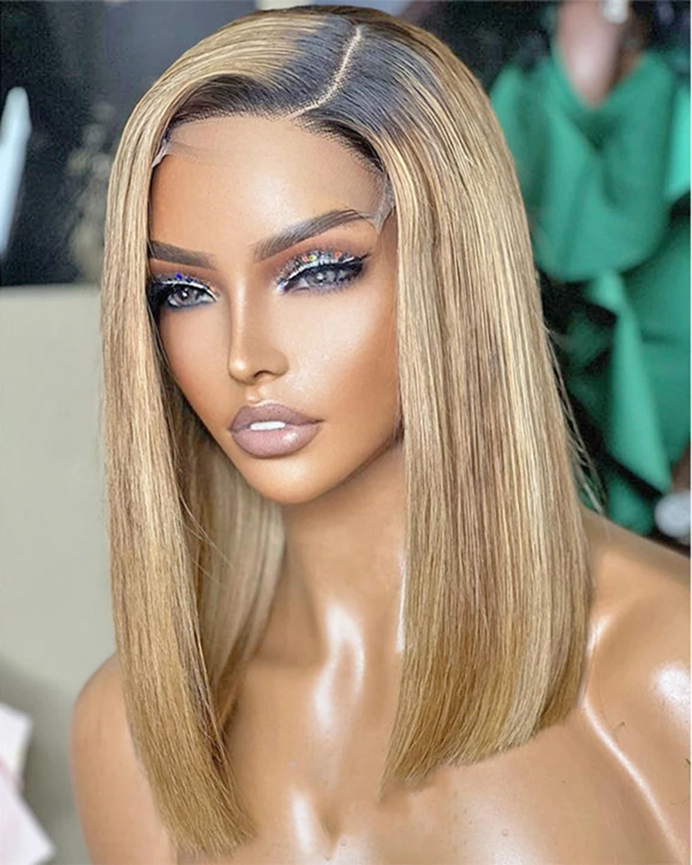 Bob Wig Lace Front Human Hair Wigs Ombre Blonde 360 Lace Frontal Wig 13x4 HD Transparent 13x6 Short 4X4 Lace Closure Wig T Part