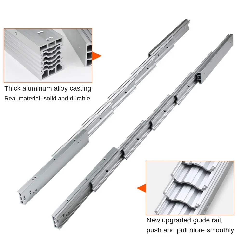 Factory Direct Compatible with5/6 Hidden Folding Table Rails Aluminum Telescopic Cabinets Dining Slide Rails Flat Push Folding T