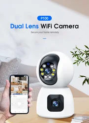 4MP UHD Eseecloud APP Full Color Dual Lens WIFI IP Camera AI Humanoid Detection Home Security CCTV Intercom Baby Monitor