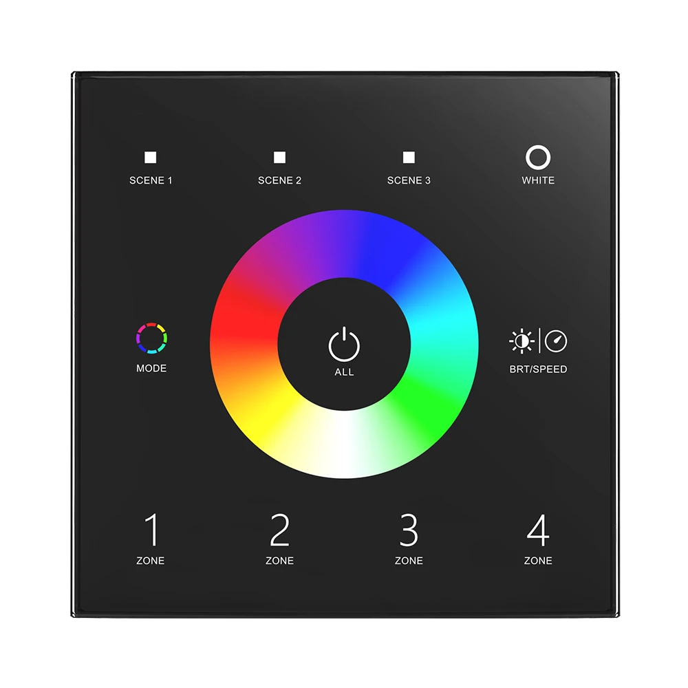 Controller DMX512 a 4 zone interruttore dimmer touch panel a parete controller RGB RGBW DMX controller striscia di controllo remoto RF 2.4G