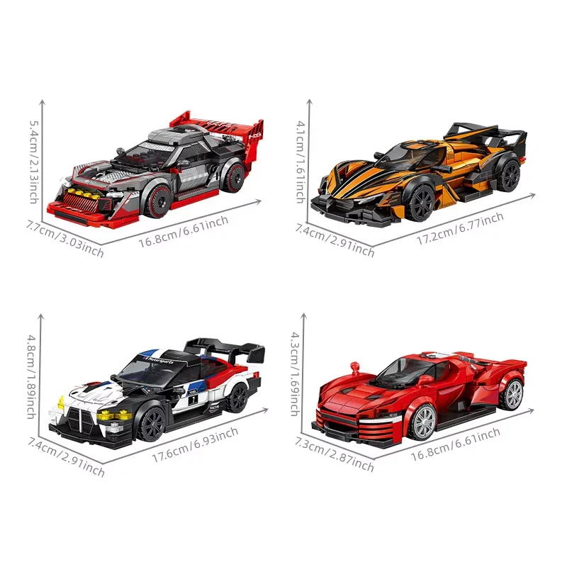 SEMBO BLOCK Rennfahrzeug-Garage Bausteine MOC Supersportwagen-Parkplatz Auto-Aufbewahrungsbox Bausteine Spielzeugauto Geburtstags-/Festtagsgeschenk – Detail 14