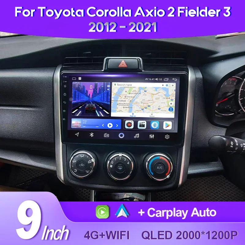 

QSZN For Toyota Corolla Axio 2 Fielder 3 E160 2012 - 2021 2K QLED Android 13 Car Radio Multimedia Video Player GPS CarPlay 4G