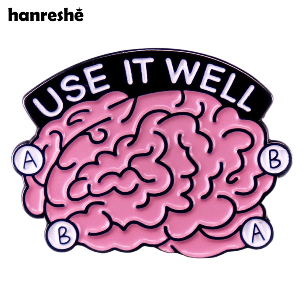 Hanreshe Medical Neurology Brain Enamel Brooch Jewelry Doctor Nurse Backpack Lapel Bag Badge Pin Biology Anatomy Jewelry