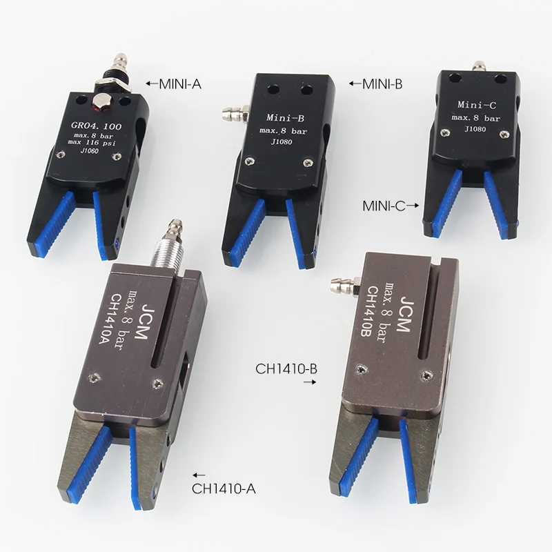 Pneumatic Mini Gripper J1060/J1080 with Silicone Pad, Manipulator Clamp Accessory for Industrial Robot