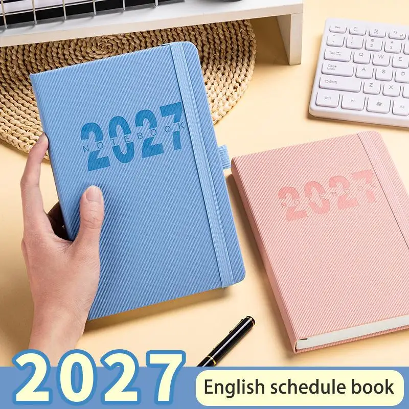 High Quality A5 2027 Planner with Monthly & Weekly Plan Pages 365 Days Agenda Book English Efficiency English Planner Students
