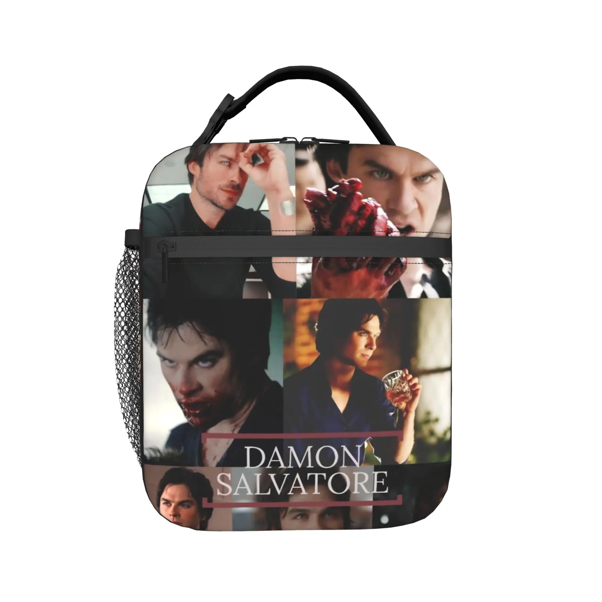 Lunch Bag The Vampire Diaries Resuable Movie School Lunch Box For Men  Casual Portable Print Tote Food Bags