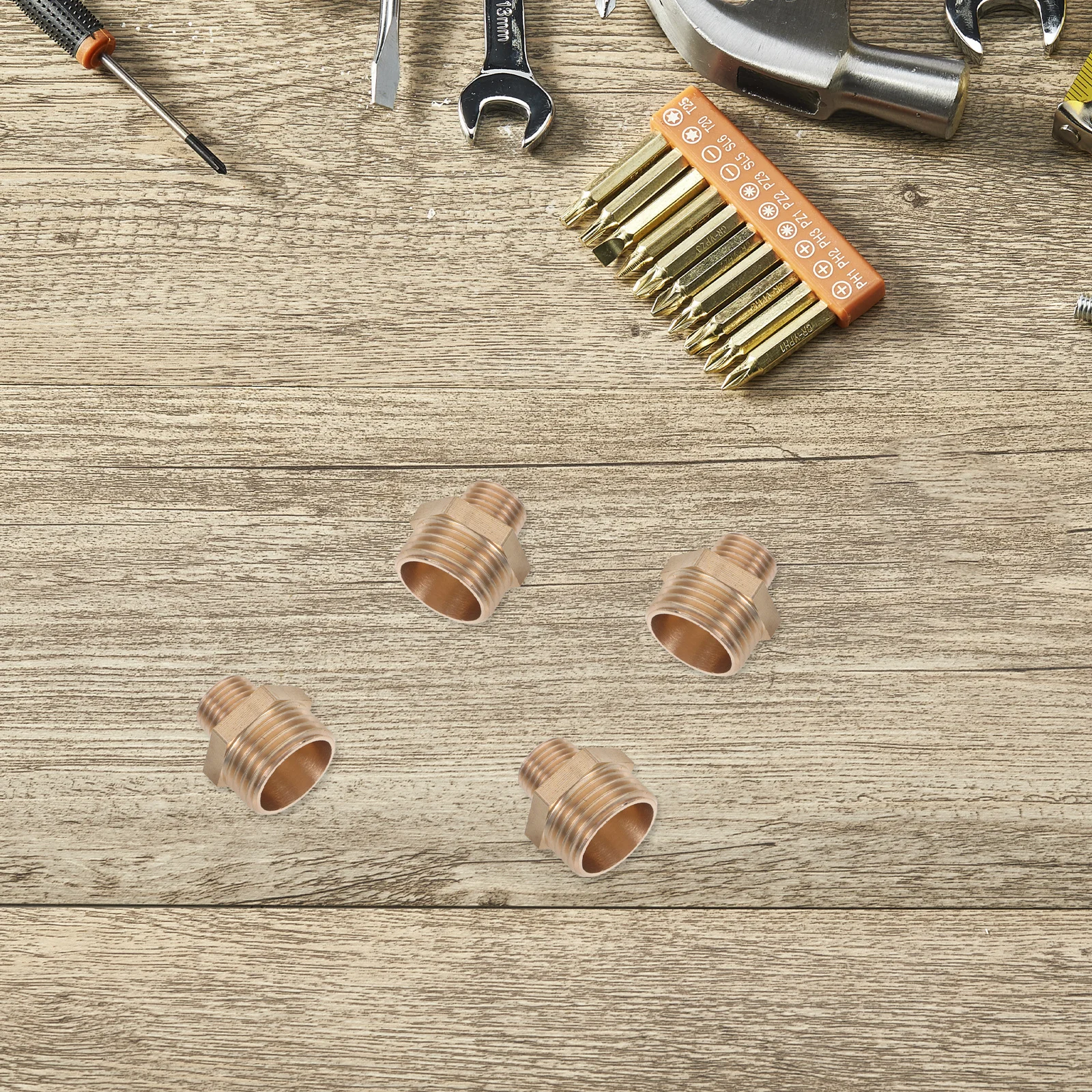 

4Pcs Garden Hose Copper Threaded Adapter Pipe Connector Water Hose Quick Connect Fittings Replacement Garden Pipe Part