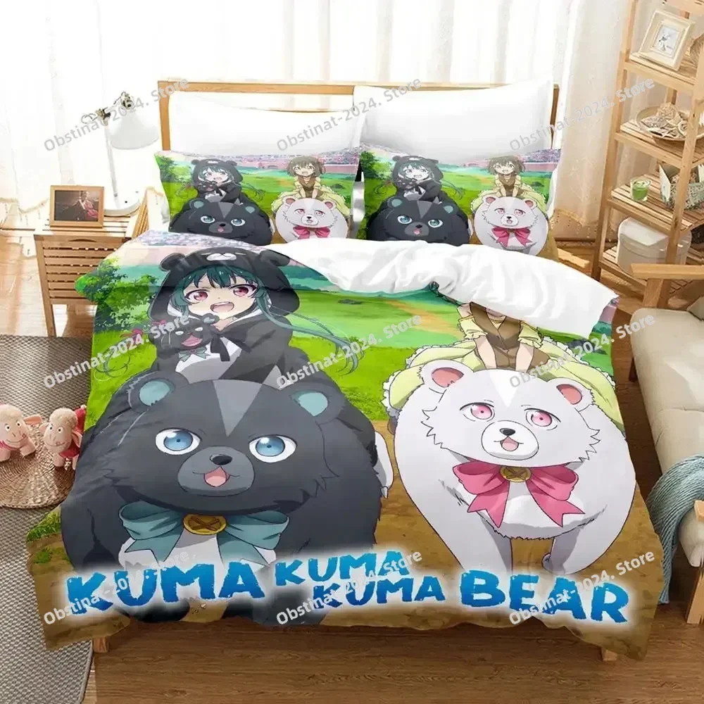 

Anime Kuma Kuma Kuma Bear Bedding Set Boys Girls Twin Queen Size Duvet Cover Pillowcase Bed Kids Adult Home Textileextile