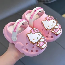 Moda dziecięca śliczne Hello Kitty sandały kapcie Cinnamoroll Cartoon Anime sandały ogrodowe strona główna łazienka kąpiel antypoślizgowe