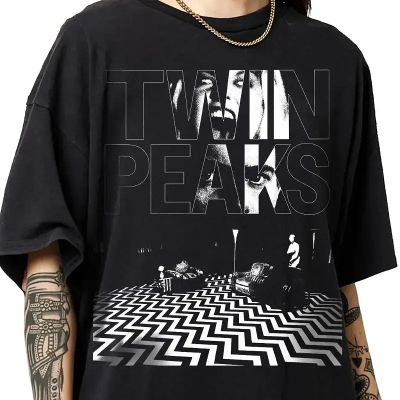 T-shirt imprimé sur le thème des films d'horreur, t-shirt Twin Peaks, nouvelle collection d'été, décontracté et à la mode, t-shirt ample unisexe