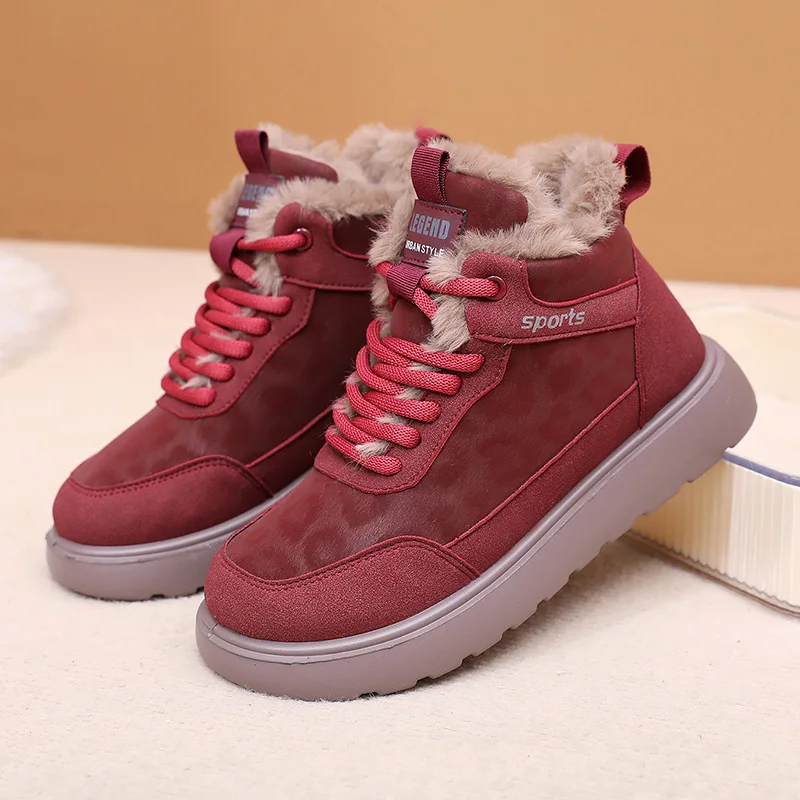 

2025 зимняя новая женская хлопковая обувь на флисовой подкладке, удобная морозостойкая теплая нескользящая прочная женская обувь, бесплатная доставка