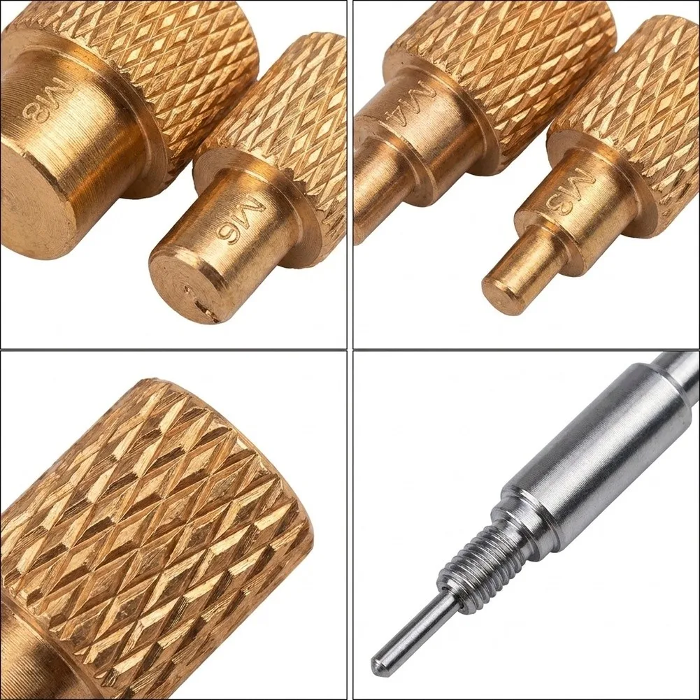 T245 Brass Hot Pressing Head Kit Featuring For M2-M8 Heat Insert Tips for Use with Standard 3D Printing Heat Set Nuts