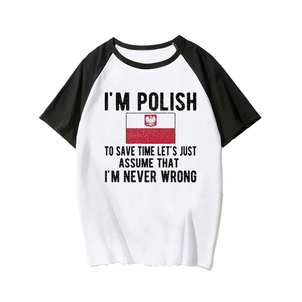 Poland t-shirts women breathable casual wear harajuku Tee female streetwear clothing