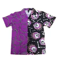 Camisa Vintage con Parches Blancos y Negros, Nueva Camisa Hawaiana de Manga Corta para Hombre, Camisa Casual con Estampado para Hombre, Camisa de Playa, Top Oversize para Hombre