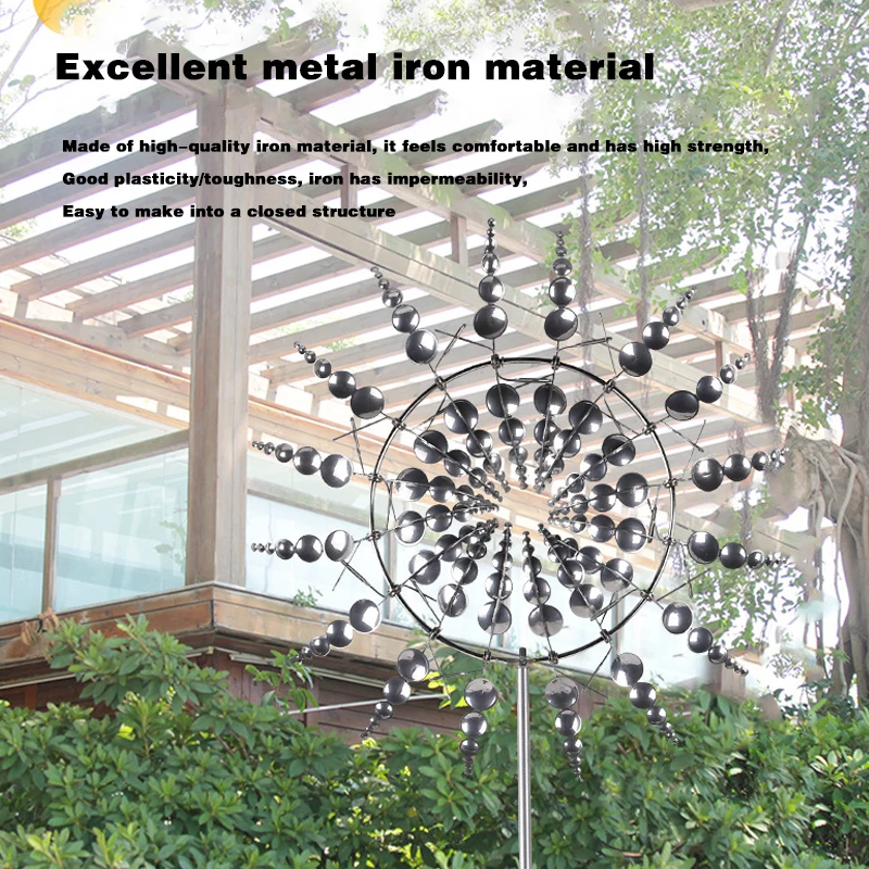 Garden Lawn Outdoor Decoration Unique Wind Collectors Magical Kinetic Metal Windmill Spinner Solar Wind Powered Catchers