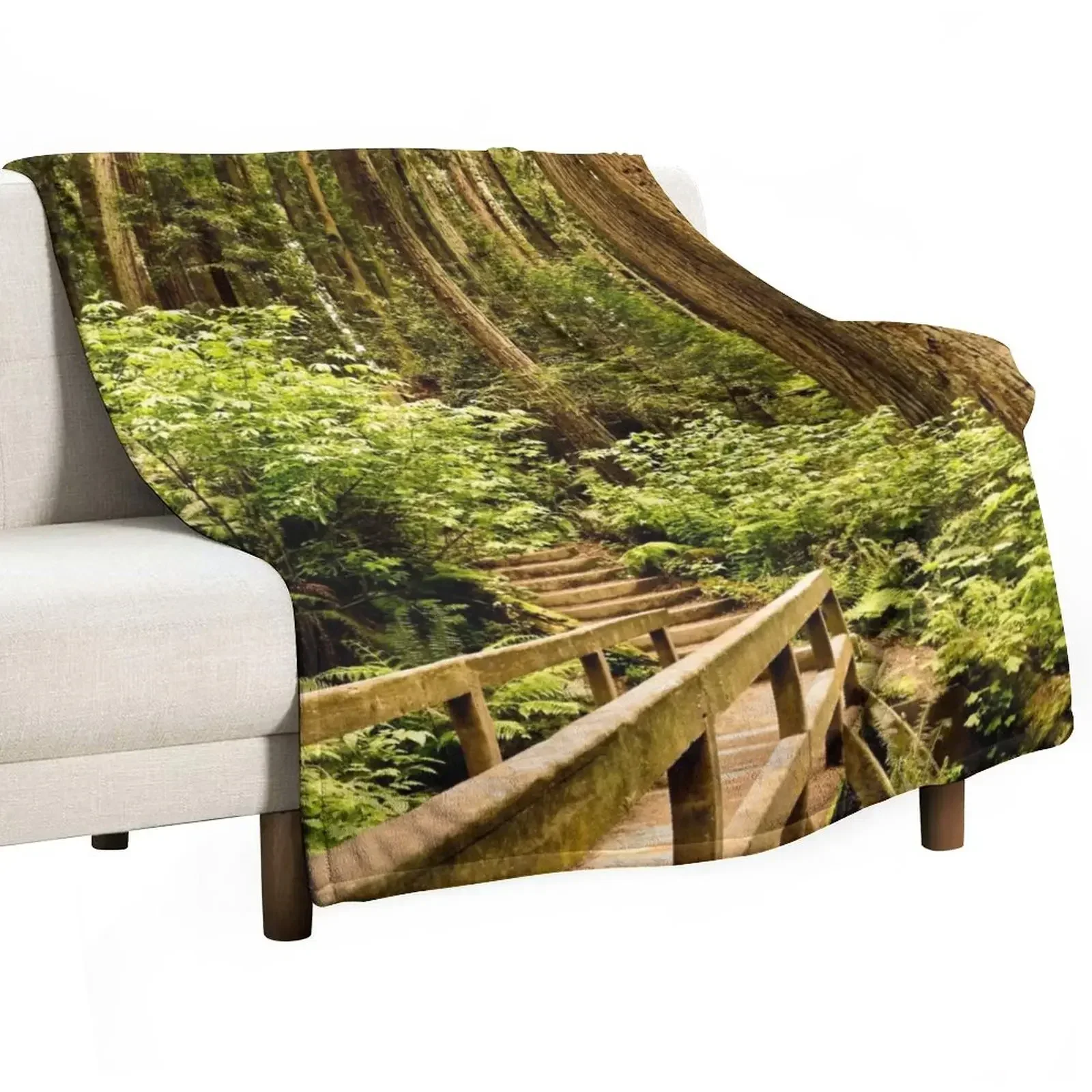 

Hiking through the Redwood Forest Throw Blanket Plaid Decorative Throw Heavy Thermals For Travel Blankets