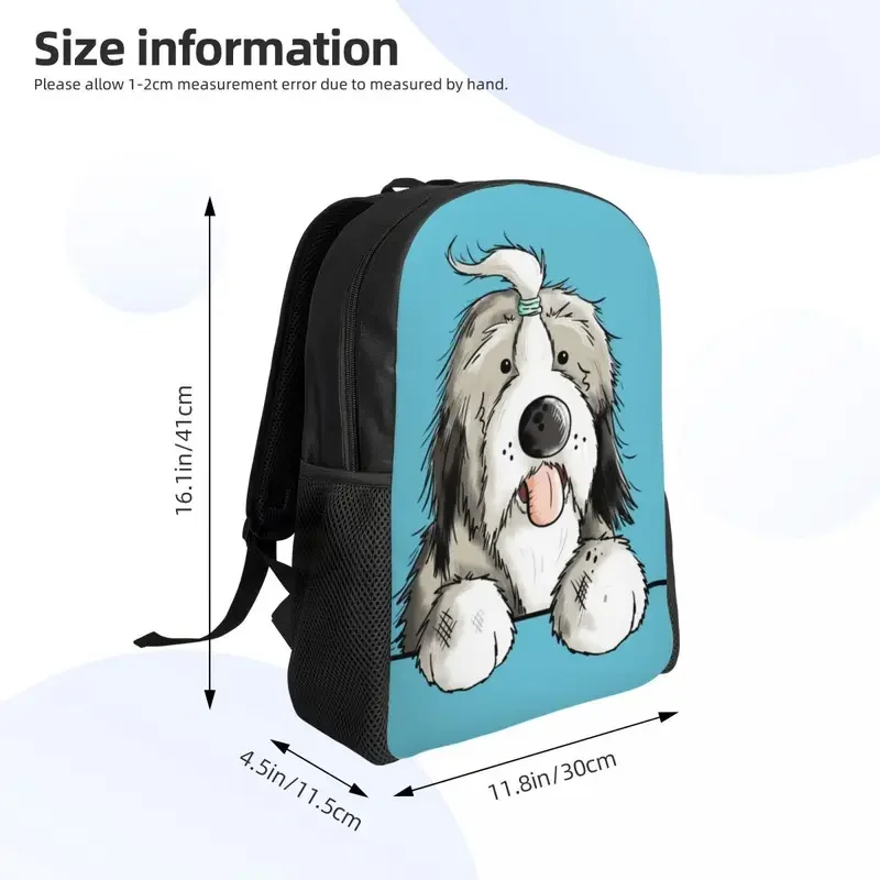 Happy Bearded Collie Dog Laptop Backpack Women Men Fashion Bookbag for College School Student Pet Animal Bags