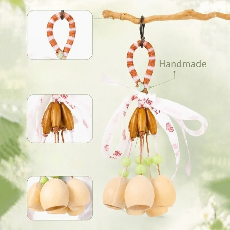 Natural Fruit Shell Bell Handmade Yoga Sound Healing Plant Shells Wind Chime Meditation Relax Hand Bell Hanging Decoration