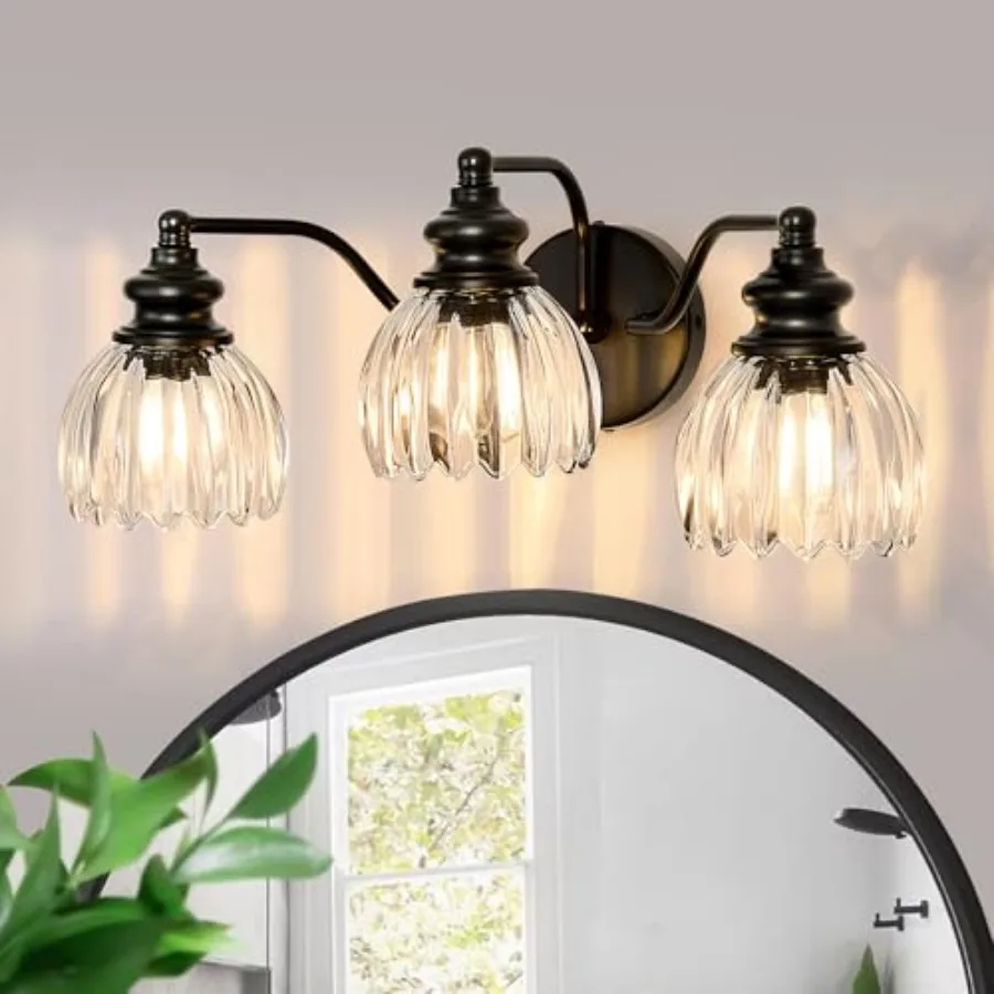 

Современный черный светильник для ванной комнаты с плафоном из стекла, цоколь E26, для установки над зеркалом в спальне, на фермерском доме, на кухне