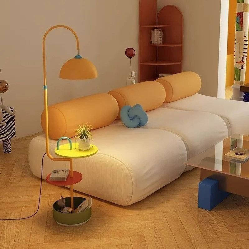 Memphis floor lamp dopamine living room sofa side decorative lamp 2026 new storage rack integrated floor lamp