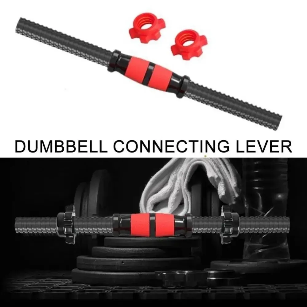 New PVC Dumbbell Bar Home Gym Accessories Fitness Equipment Threaded Dumbbell Handles Spin-Lock Collars Durable Barbell Buckle