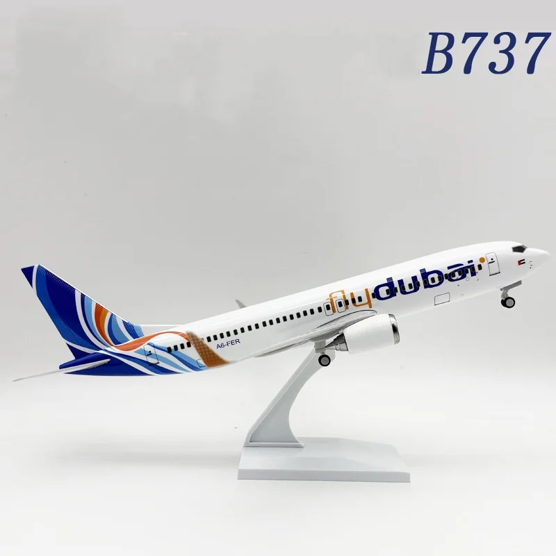 

B737 Dubai Airways 30CM Replica Plane Model Resin 1/240 Scale With Airplane Toys boys Landing Gear Collection Diecast Aircraft