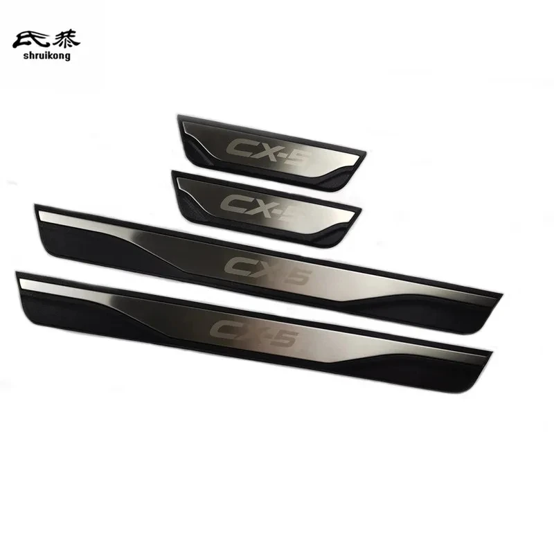 4PCS ABS Stainless Steel For 2012-2015 Mazda CX-5 CX5 CX 5 MK1 Car Door Sill Pedal Welcome Scuff Plate Decoration Cover