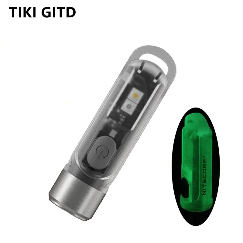 NITECORE TIKI GITD брелок свет 300 люмен TYPE-C перезаряжаемый УФ свет/высокий CRI мини портативный фонарик